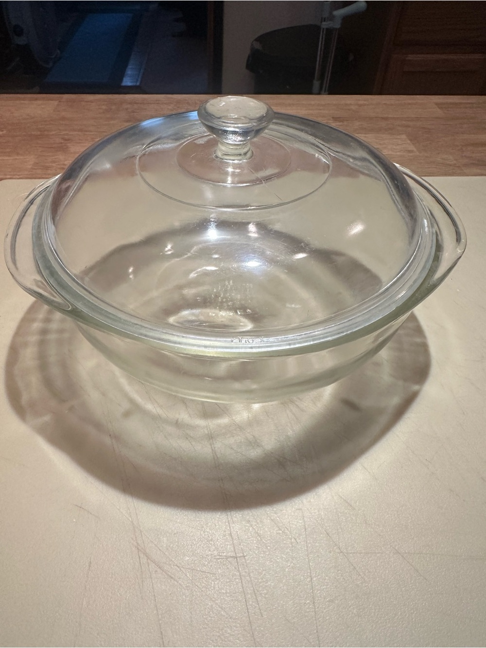 Vintage PYREX Clear Glass Casserole with Lid 1 1/2 quart
